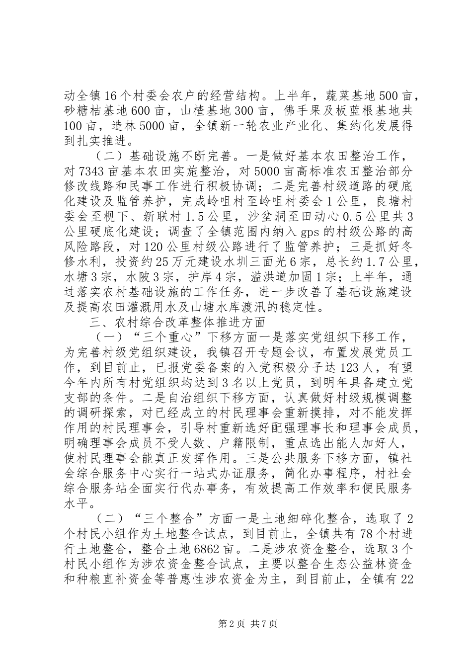 乡镇半年工作总结和工作计划思路_第2页