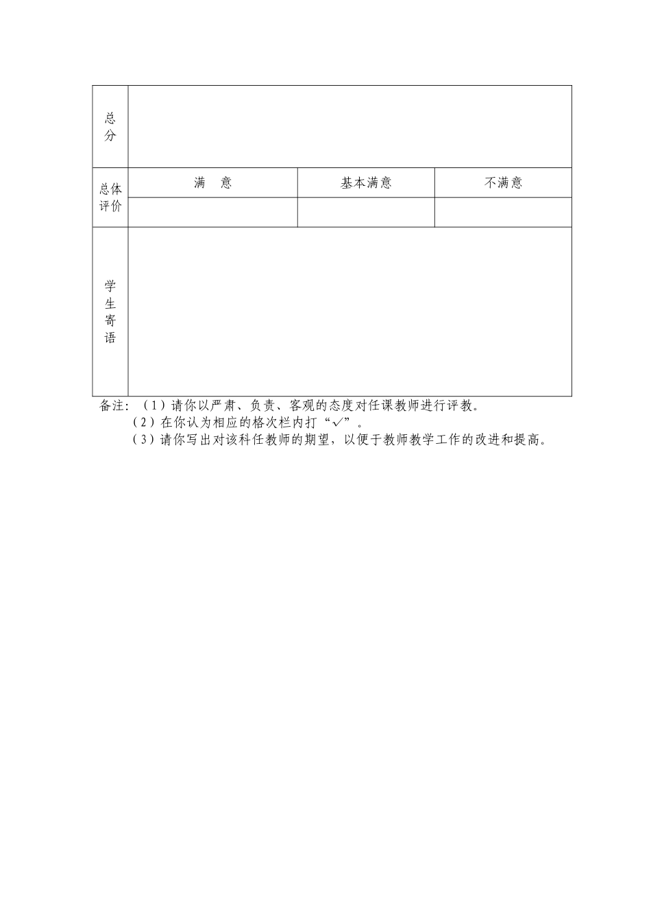 中学生评价教师问卷调查表_第2页