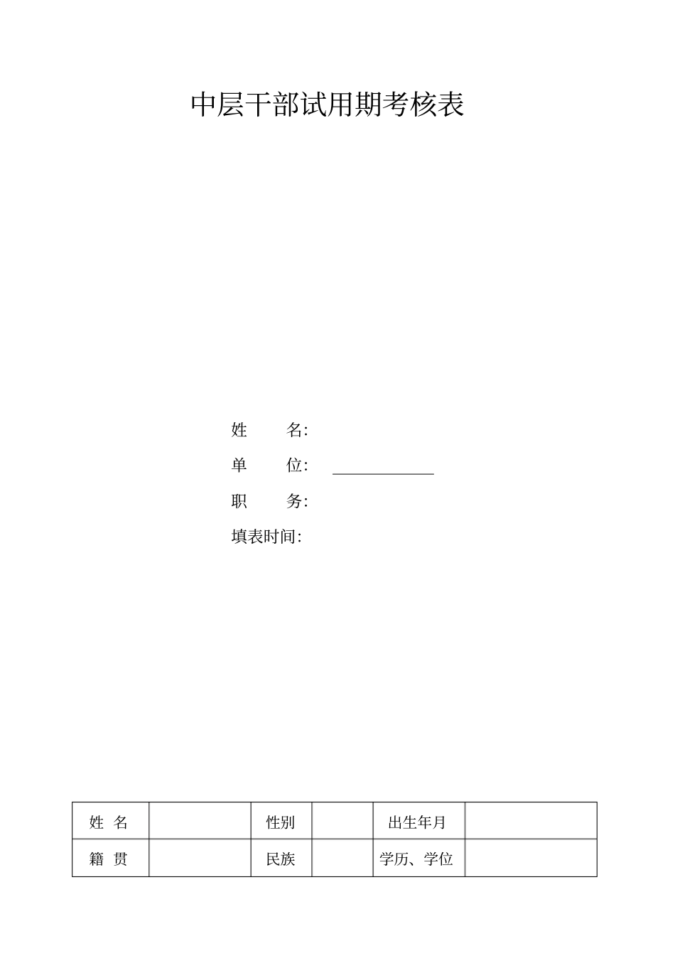 中层干部试用期考核表_第1页
