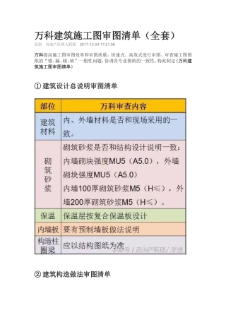 万科建筑施工图审图清单 (2)