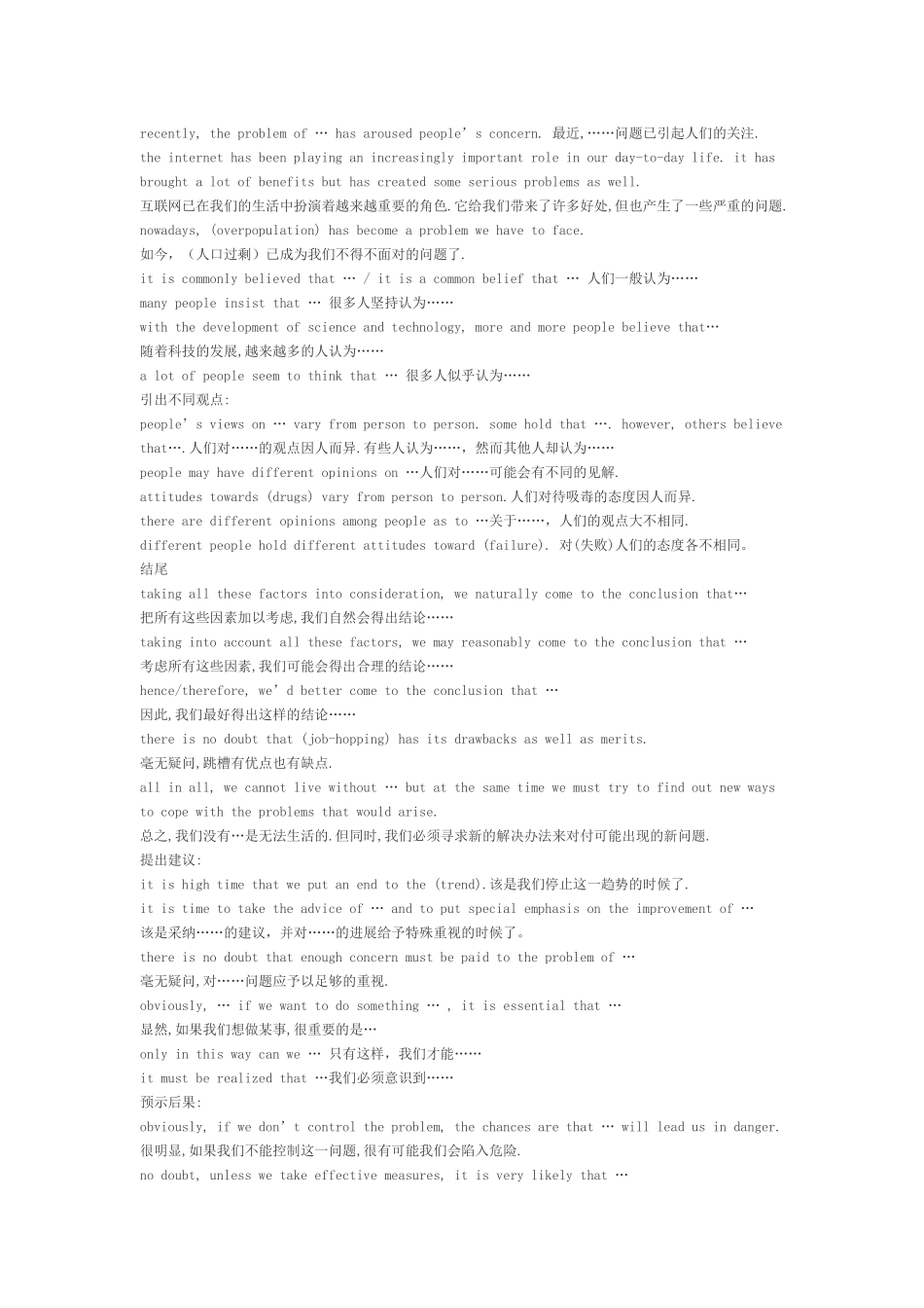 英语作文万能句子 (2)_第1页