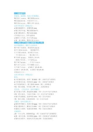 一、单韵母 6个