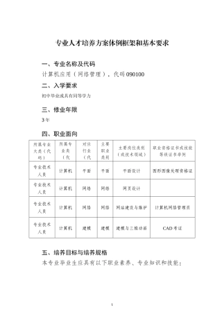 专业人才培养方案体例框架和基本要求(改)(1)