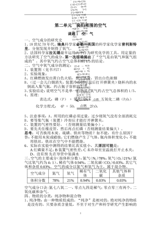 人教版初三化学第二章知识点总结