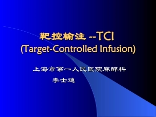 靶控输注--TCI