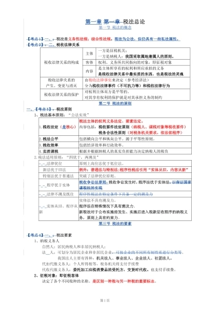 2018年CPA注册会计师税法讲义