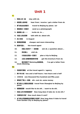 上海牛津版7A词组
