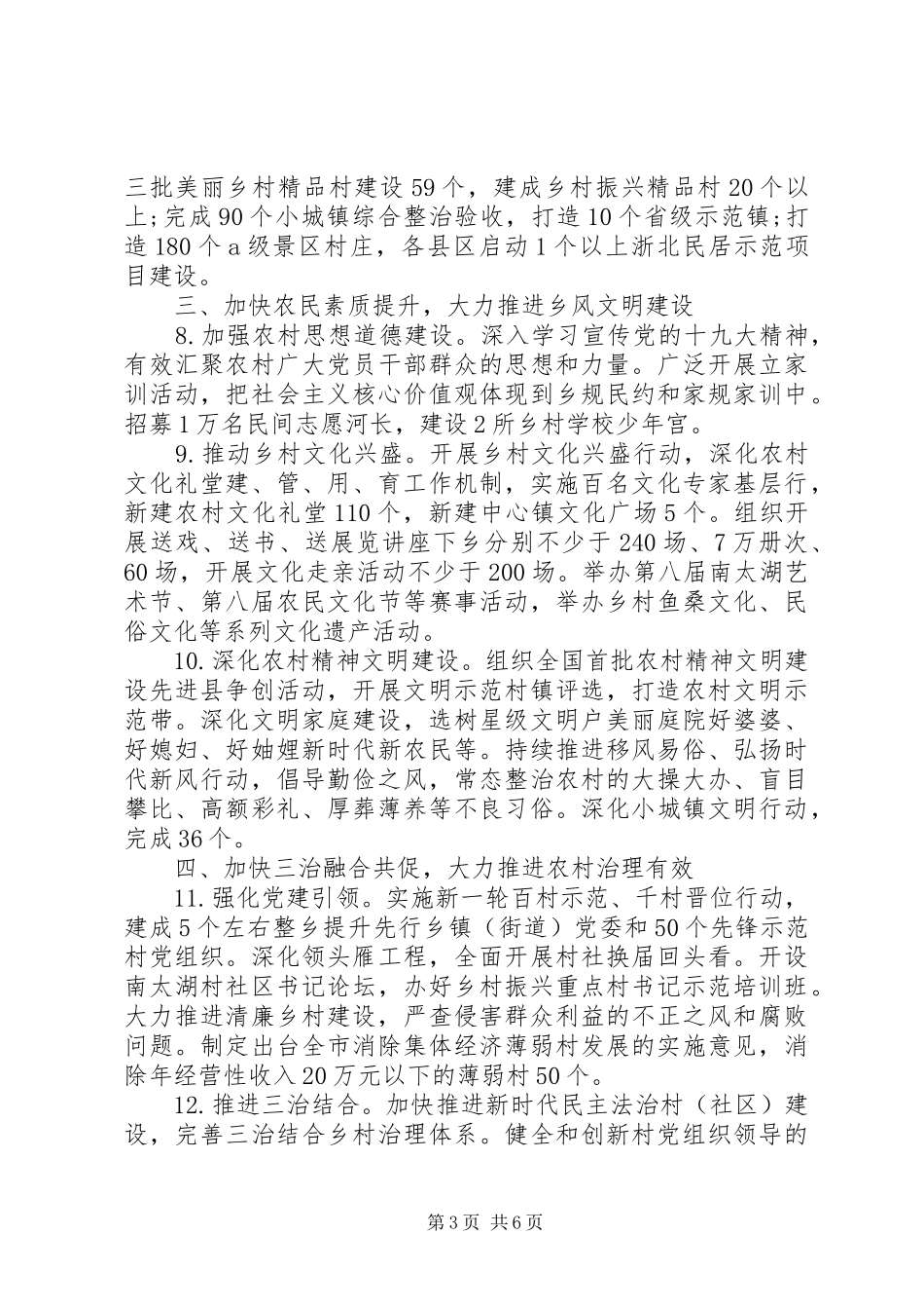 XX市打造实施乡村振兴战略示范区XX年行动计划_第3页