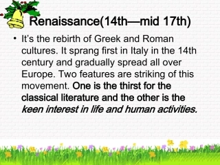 The Renaissance文艺复兴