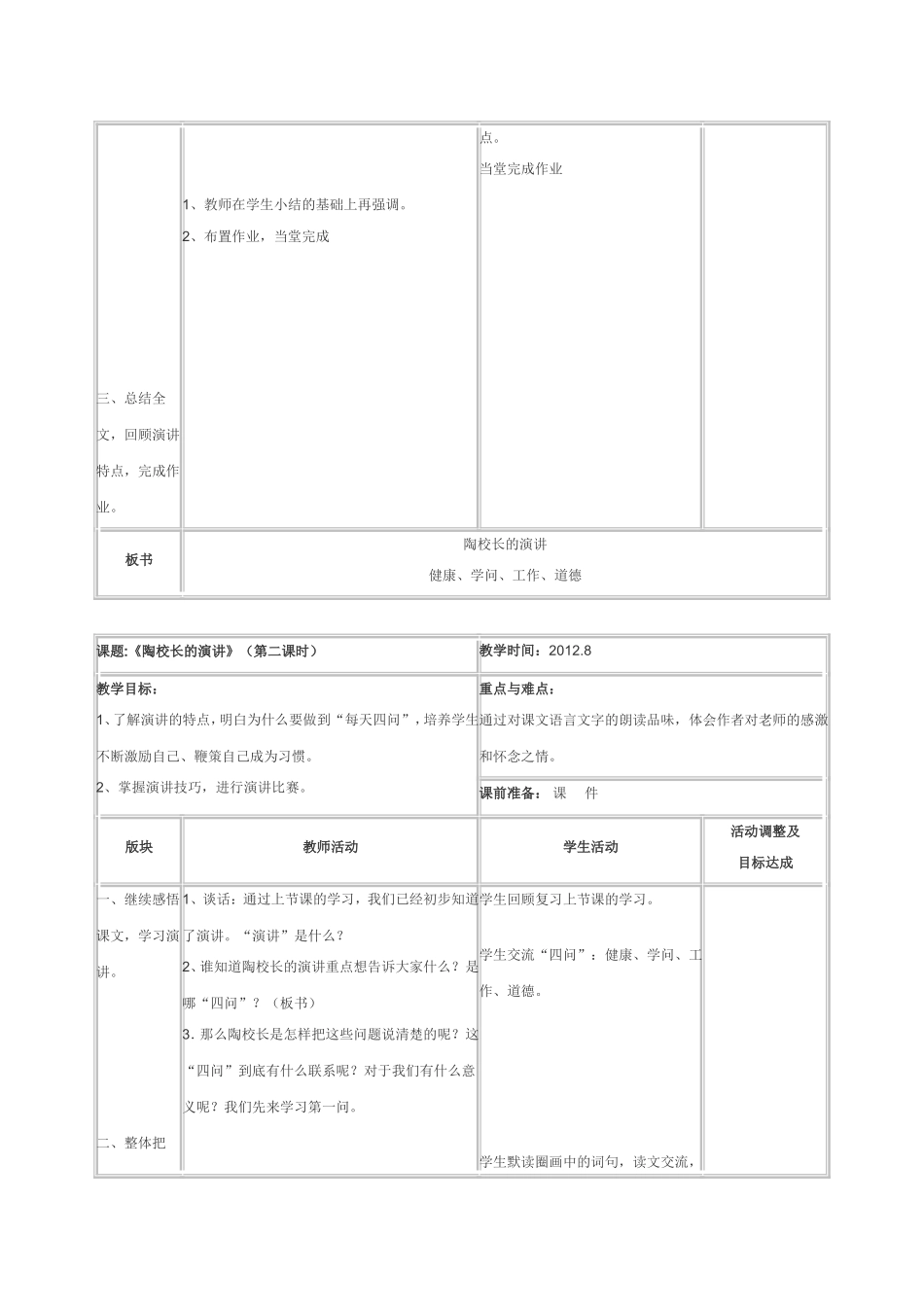 陶校长的演讲教案_第2页