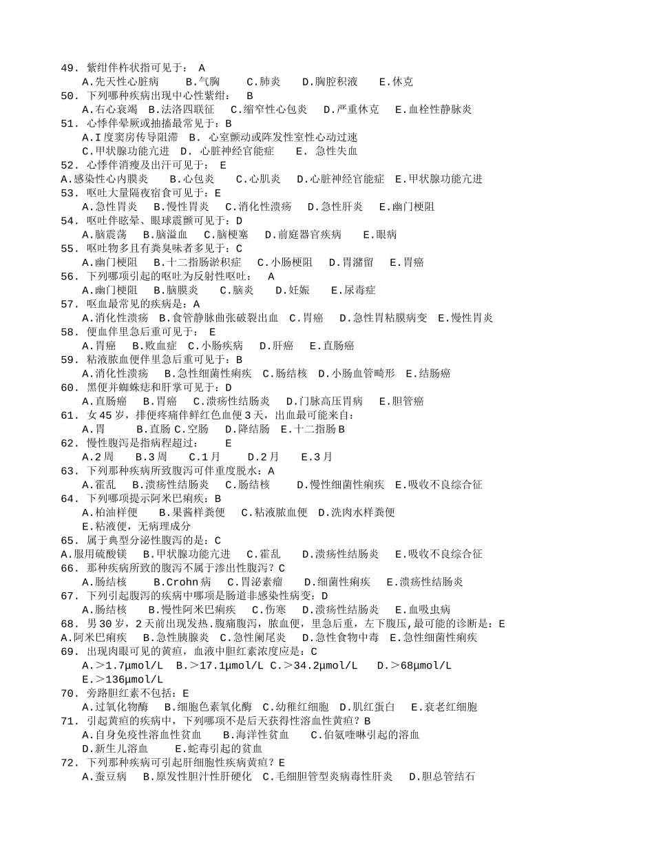 《诊断学经典选择题》_第3页