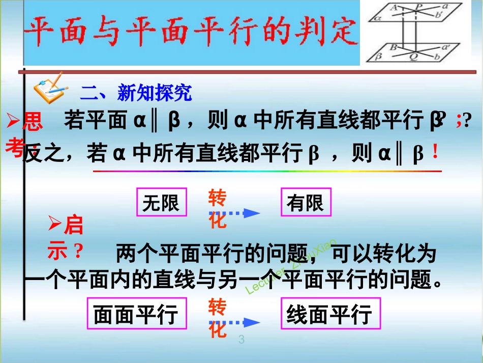 【公开课优质课课件】平面与平面平行的判定_第3页