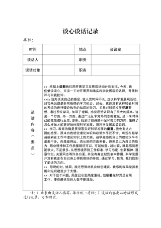 2018年党员各种谈心谈话记录