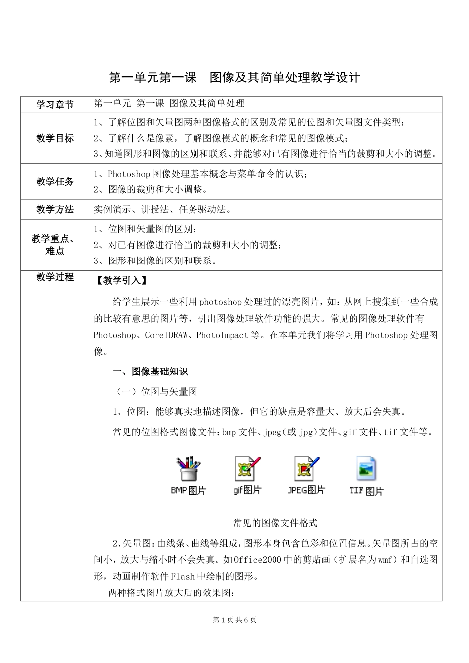 七年级下_信息技术《图像及其简单处理》教学设计_第1页