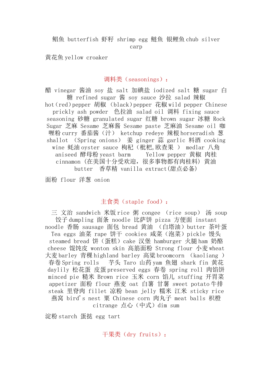 食物英文翻译_第2页