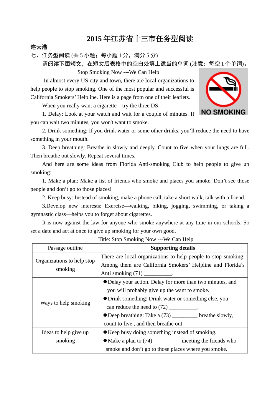 2015年江苏省十三市中考分类试题汇编任务型阅读_第1页