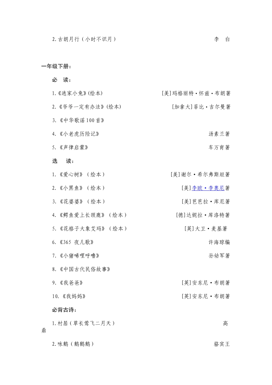 2015年新调整的盐城市小学语文课外阅读书目 家长必看_第2页