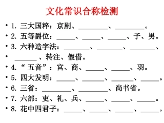 文化常识合称检测MicrosoftPowerPoint幻灯片
