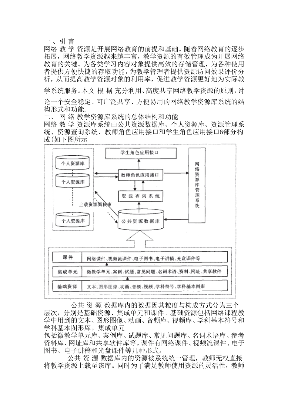 浅谈网络教学资源库系统建设_第1页