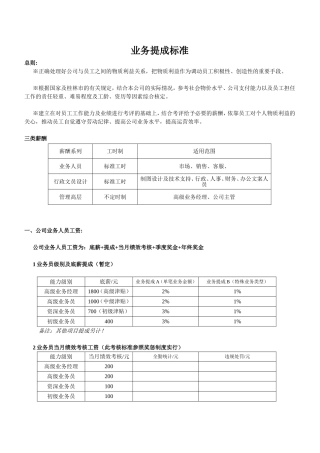 业务员提成方案