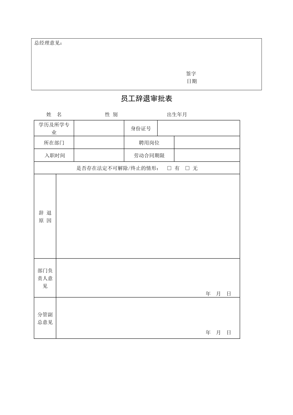 员工离职手续所需表格(全套)_第2页