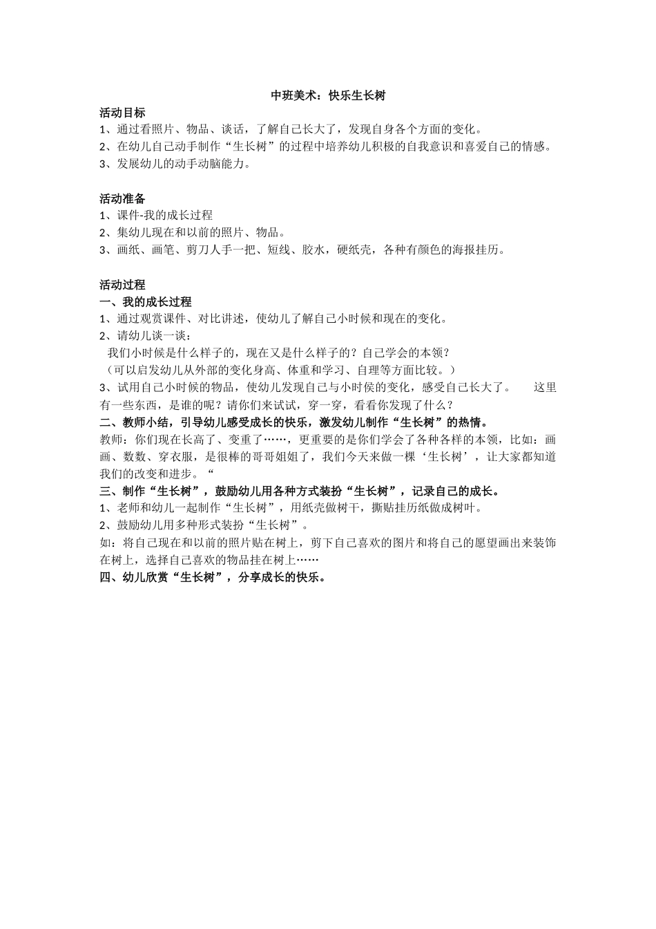 中班美术：快乐生长树_第1页