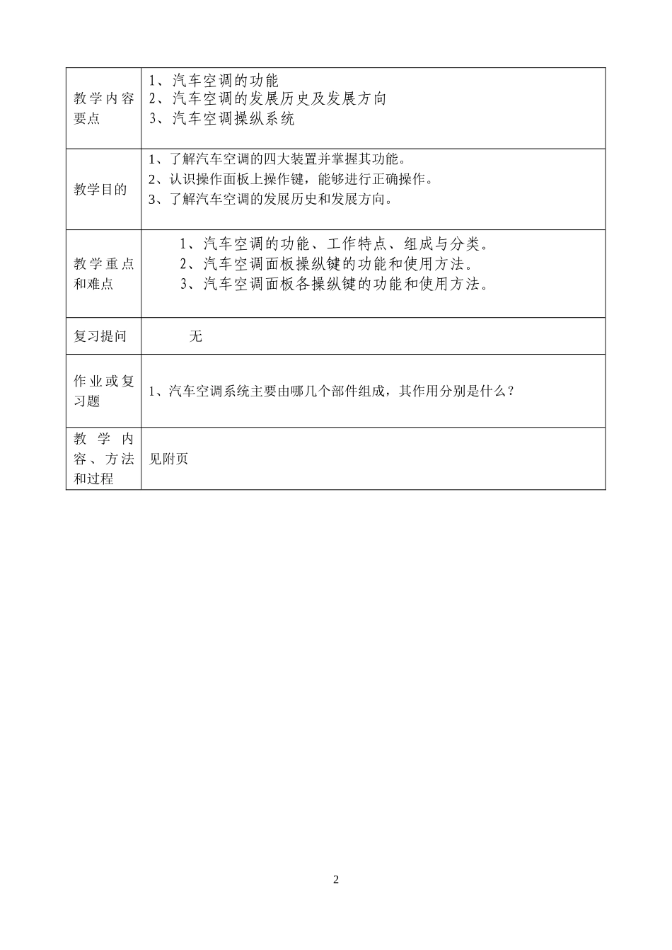 《汽车空调技术》教案_第2页