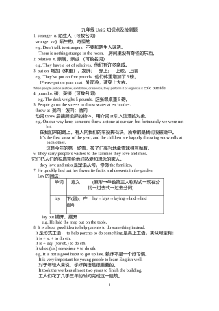 九年级u2知识点及检测题
