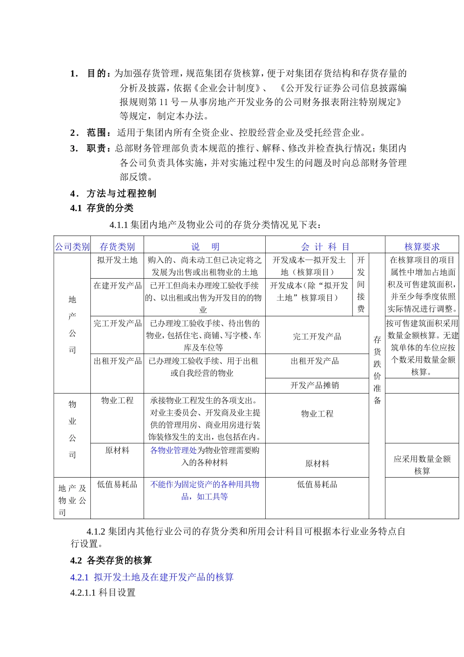 万科地产集团存货核算规范_第1页