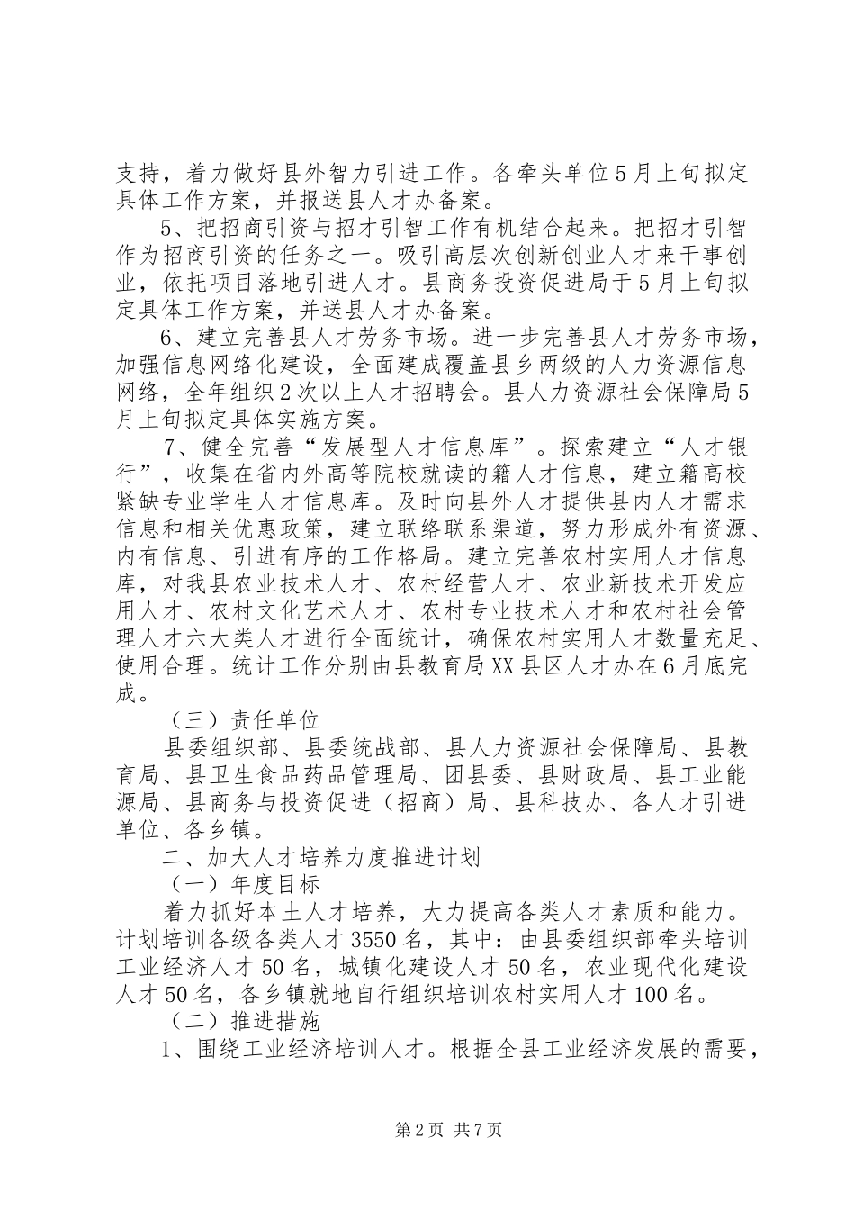 人才工作推进计划_第2页