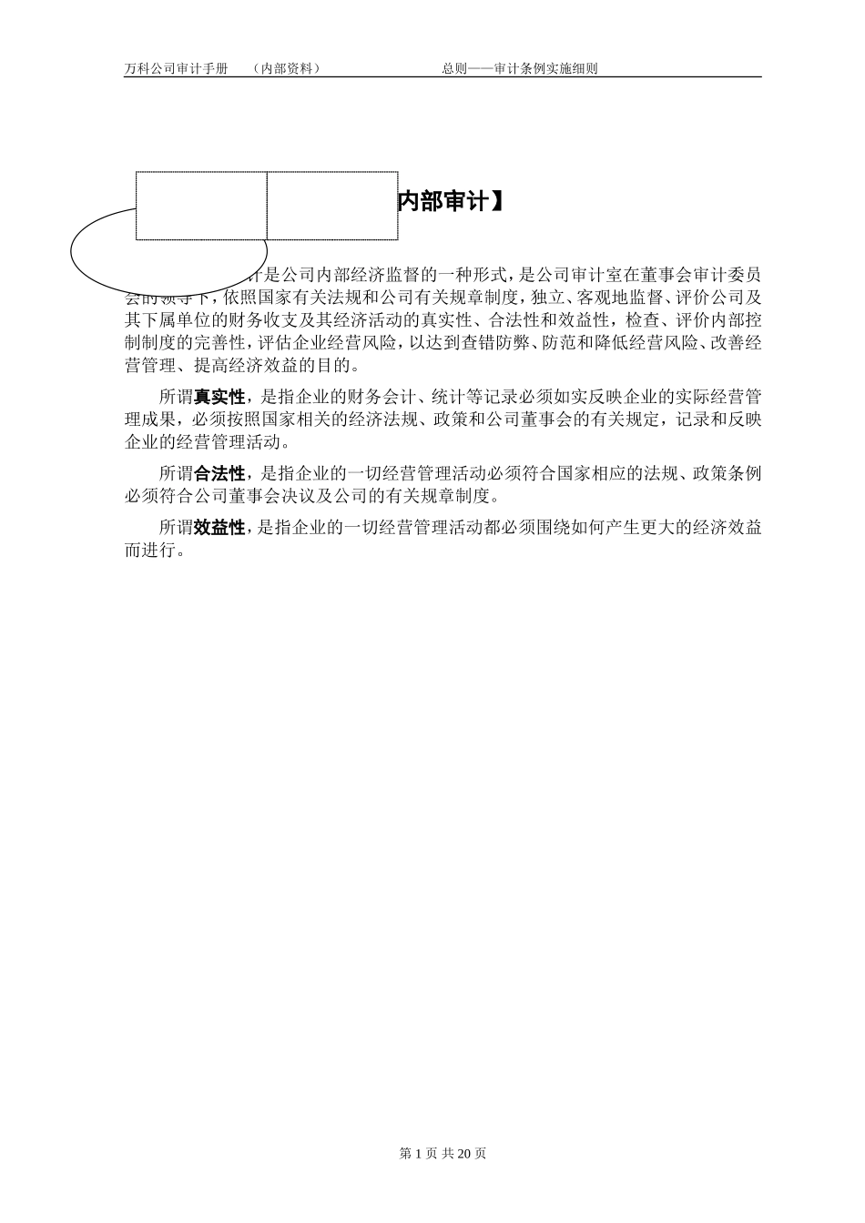万科集团房地产内部审计手册_第1页