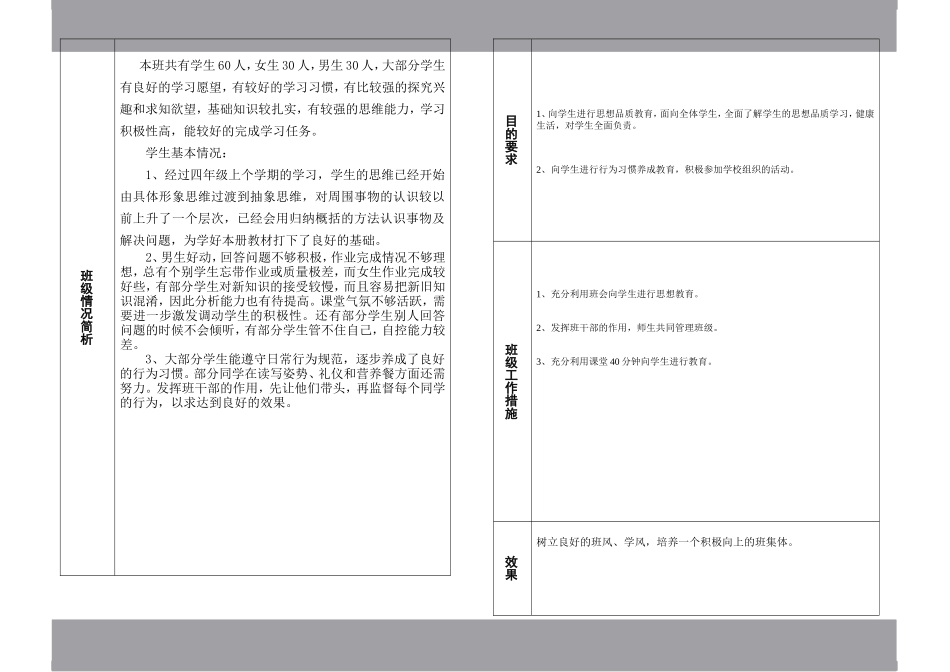 班级计划四年级下册_第2页