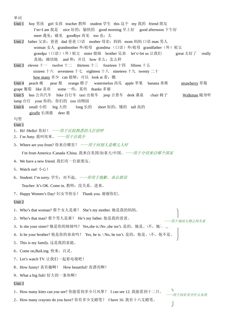 PEP小学三年级到六年级英语知识点归纳-精版_第3页