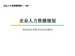 一级人力资源管理师考试第一章人力资源规划考点概要