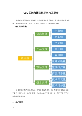 O2O运营团队组织架构及职责