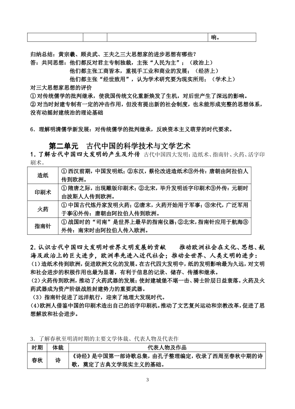 高二历史必修学测提纲必修三思想文化史_第3页