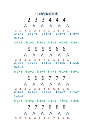 10以内数分成图