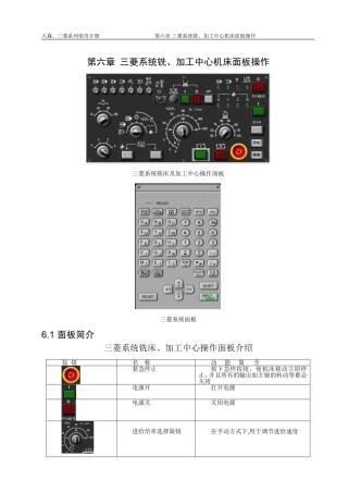三菱加工中心面板操作与指令说明书