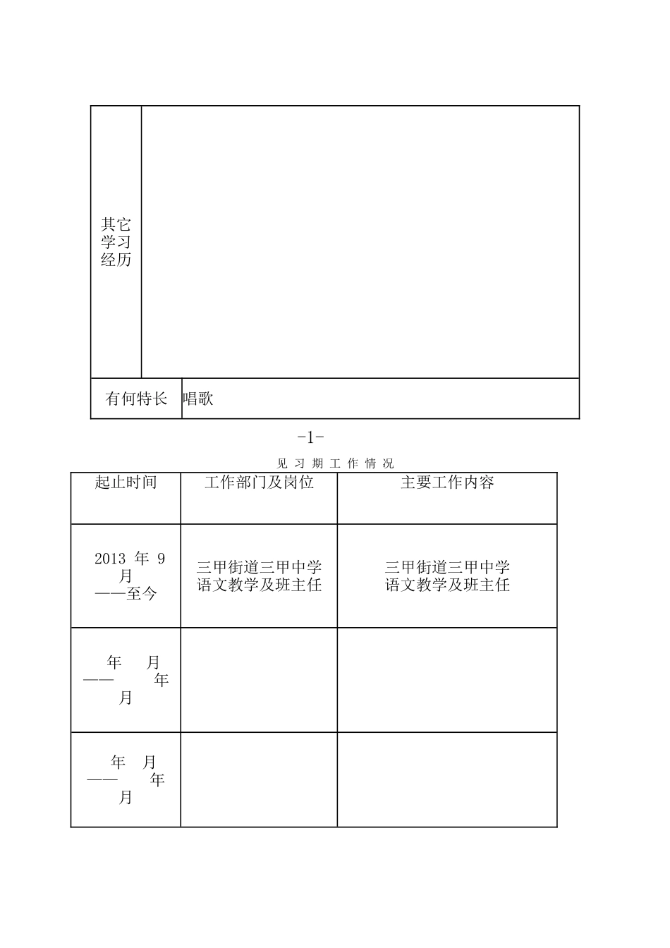 杨兰初次认定专业技术资格呈报表_第3页