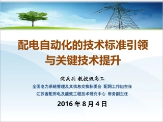 1 沈兵兵 配电自动化的技术标准引领与关键技术提升
