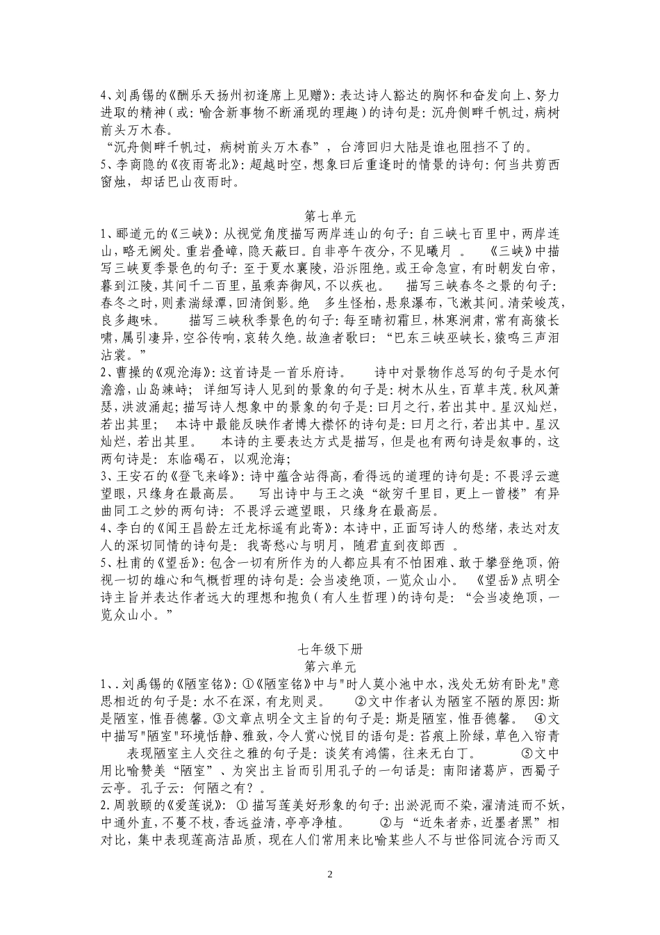 语文版七至九年级默写_第2页