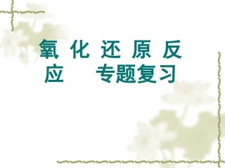 氧化还原反应复习专题