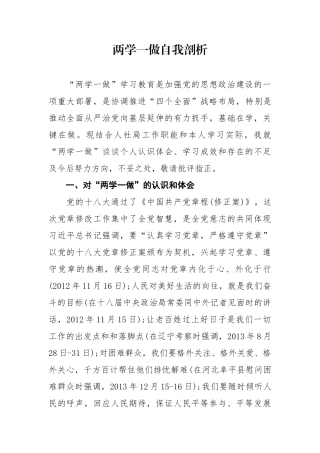 两学一做自我剖析