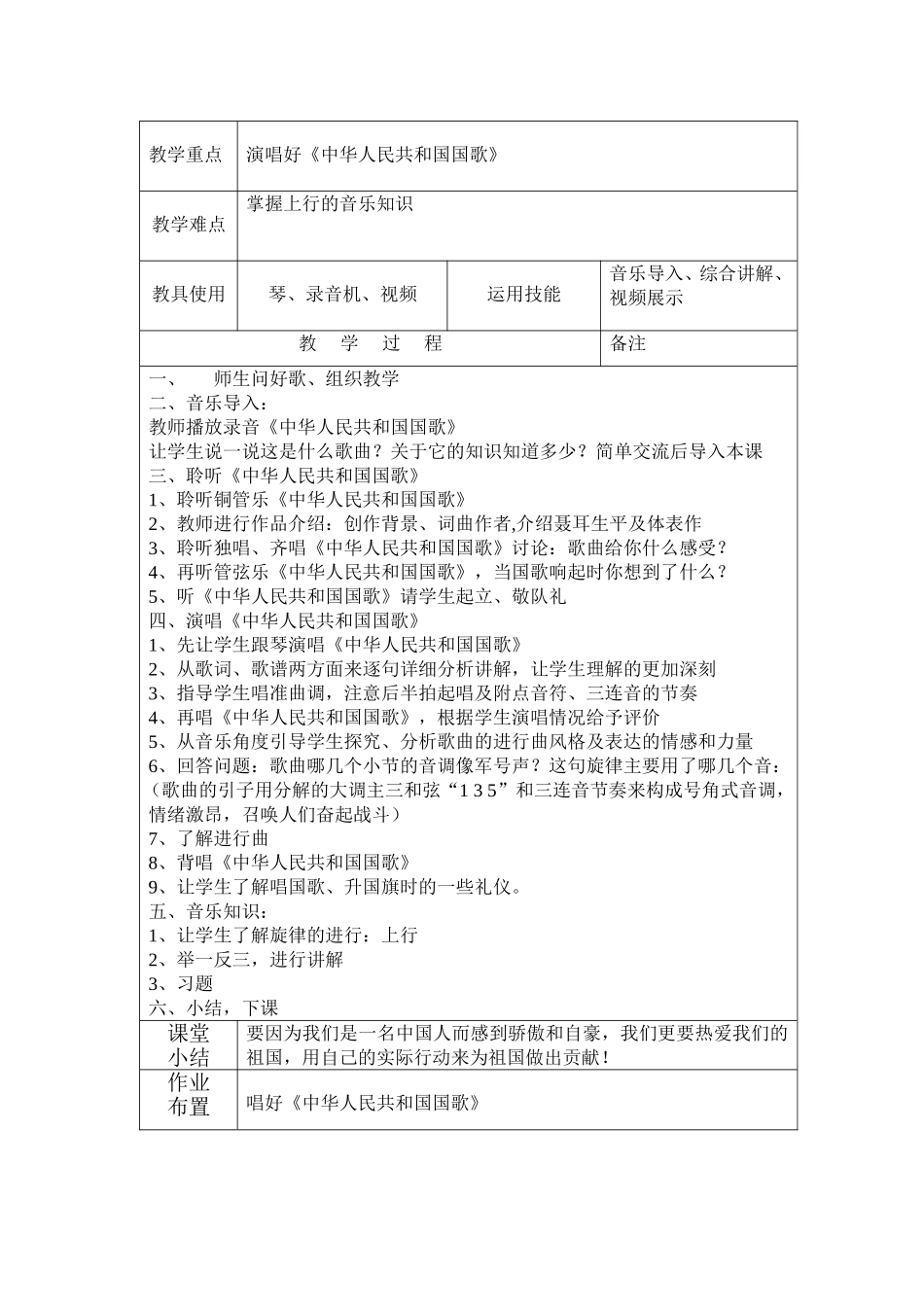 四年级音乐教案上_第3页