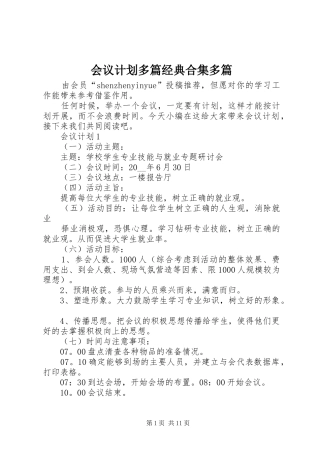 会议计划多篇经典合集多篇
