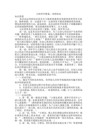 大班科学活动---奇妙的水