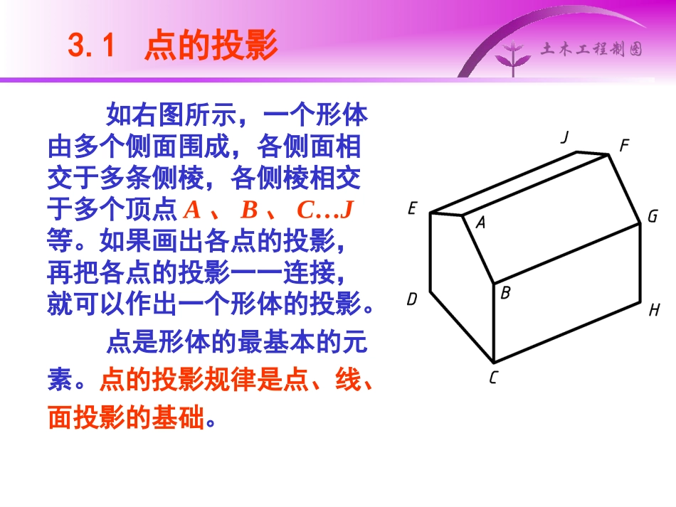 土木工程制图第三章点,直线和平面的投影_第2页