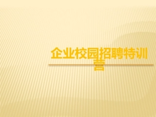 校园招聘之特训营