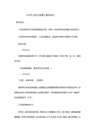 叶子上的小血管教学设计