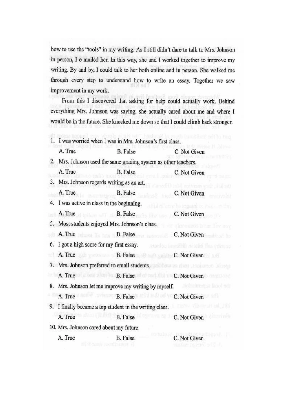 2017年10月自考00015英语二试卷及答案解释_第2页